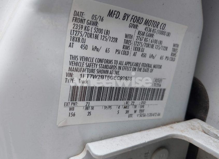 Photo 9 of 2016 Ford F-250 XLT (VIN 1FT7W2BT6GEC99538)