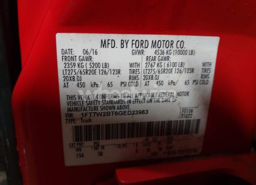 Photo 9 of 2016 Ford F-250 LARIAT (VIN 1FT7W2BT6GED23983)