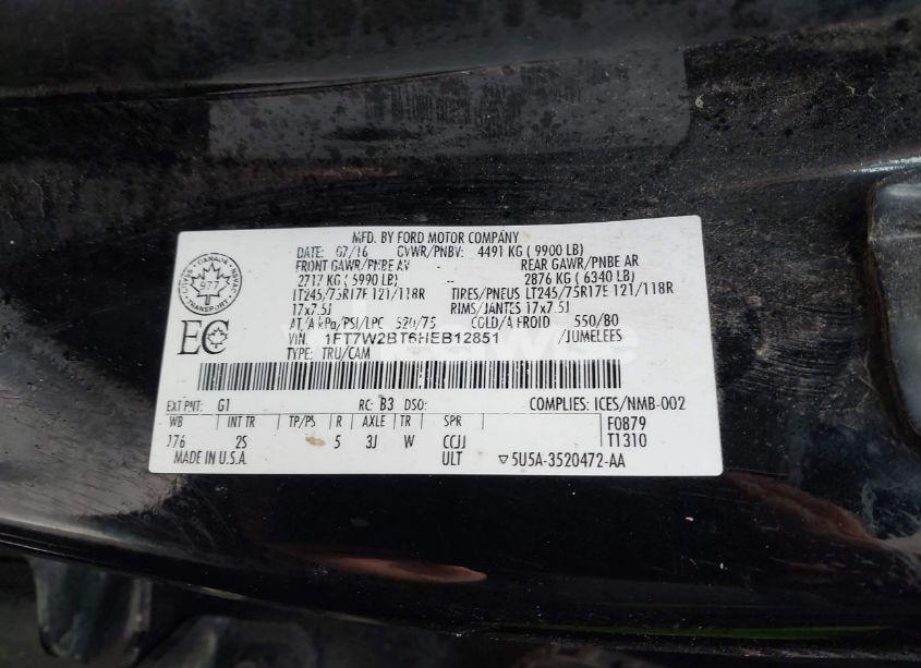 Photo 9 of 2017 Ford F-250 XLT (VIN 1FT7W2BT6HEB12851)