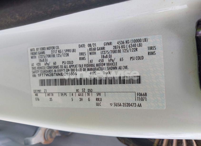 Photo 9 of 2022 Ford F-250 XLT (VIN 1FT7W2BT6NEC15036)