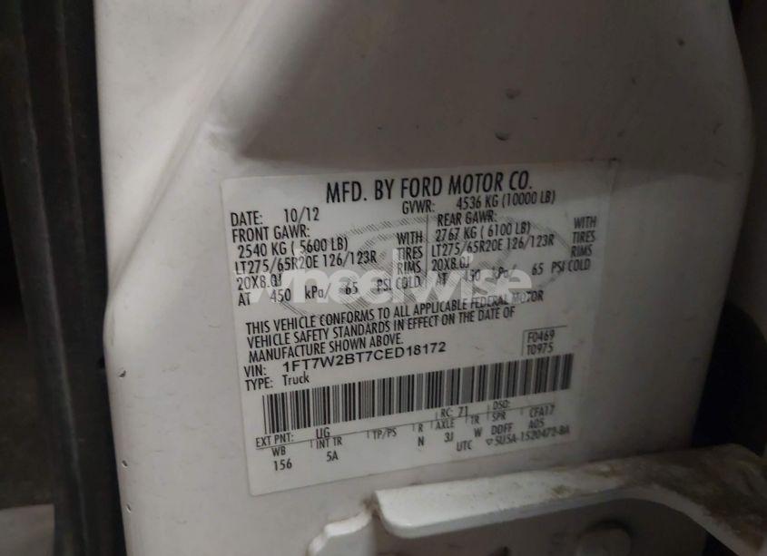 Photo 9 of 2012 Ford F-250 LARIAT (VIN 1FT7W2BT7CED18172)