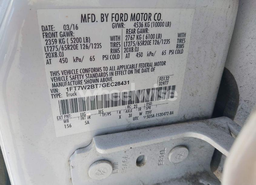 Photo 9 of 2016 Ford F-250 LARIAT (VIN 1FT7W2BT7GEC28431)