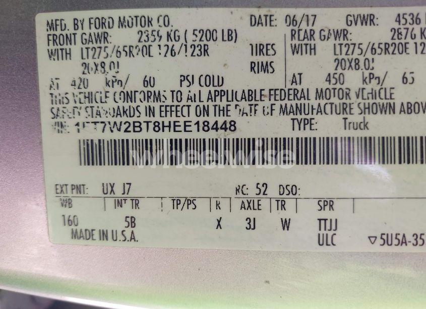 Photo 9 of 2017 Ford F-250 LARIAT (VIN 1FT7W2BT8HEE18448)
