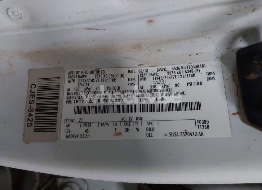 Photo 9 of 2018 Ford F-250 XL (VIN 1FT7W2BT8JEC94820)