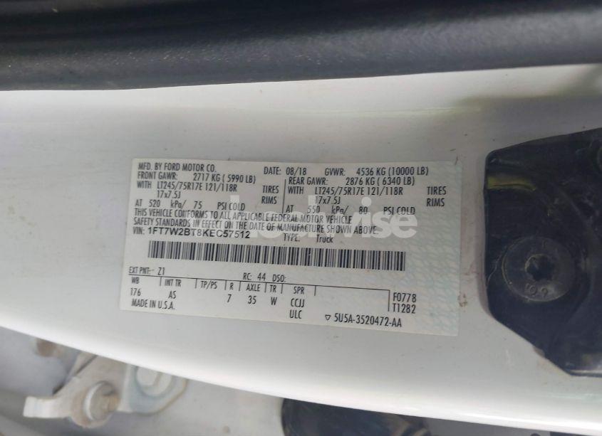 Photo 9 of 2019 Ford F-250 XL (VIN 1FT7W2BT8KEC57512)