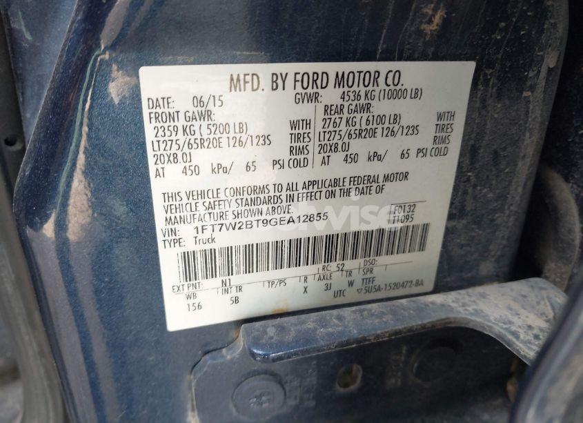 Photo 9 of 2016 Ford F-250 LARIAT (VIN 1FT7W2BT9GEA12855)