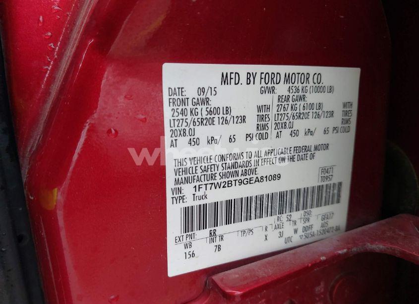 Photo 9 of 2016 Ford F-250 LARIAT (VIN 1FT7W2BT9GEA81089)