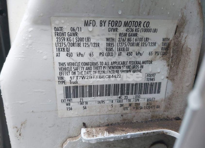 Photo 9 of 2011 Ford F-250 LARIAT (VIN 1FT7W2BTXBEC84422)