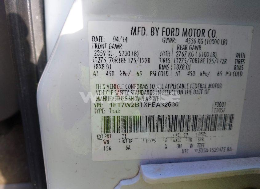 Photo 9 of 2015 Ford F-250 LARIAT (VIN 1FT7W2BTXFEA32630)