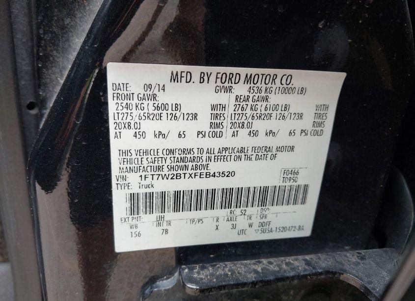 Photo 9 of 2015 Ford F-250 LARIAT (VIN 1FT7W2BTXFEB43520)