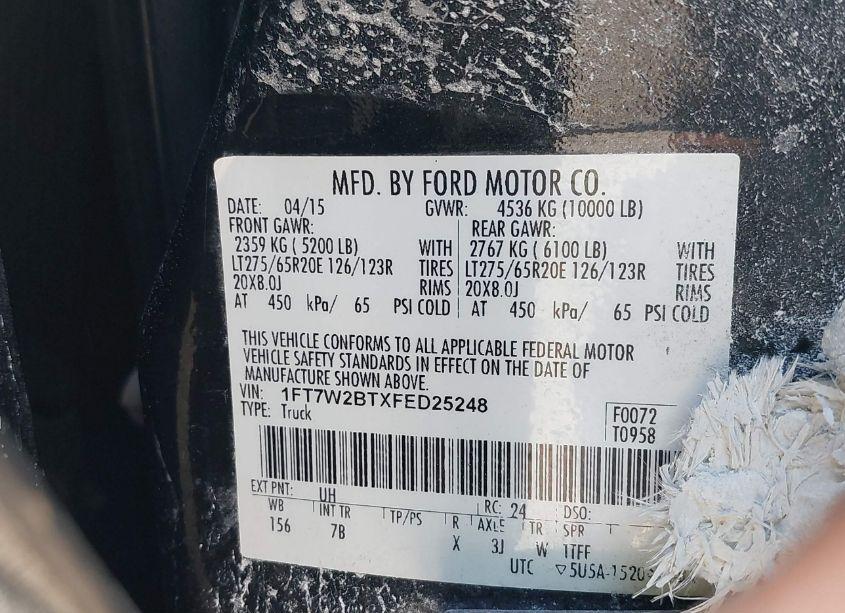 Photo 9 of 2015 Ford F-250 LARIAT (VIN 1FT7W2BTXFED25248)