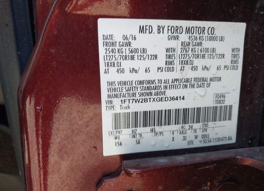 Photo 9 of 2016 Ford F-250 LARIAT (VIN 1FT7W2BTXGED36414)