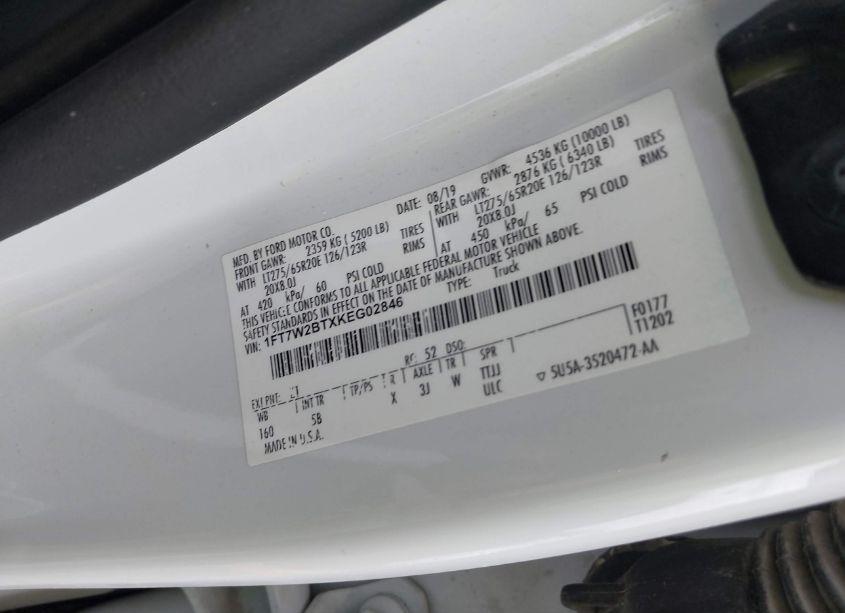 Photo 9 of 2019 Ford F-250 LARIAT (VIN 1FT7W2BTXKEG02846)