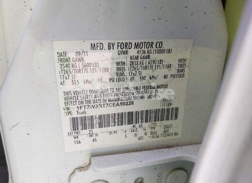 Photo 9 of 2012 Ford F-350 XL (VIN 1FT7W3BT7CEA50228)