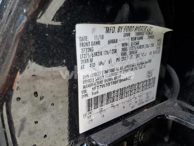 Photo 10 of 2011 FORD F350 SUPER DUTY (VIN 1FT7W3BT8BEB64902)