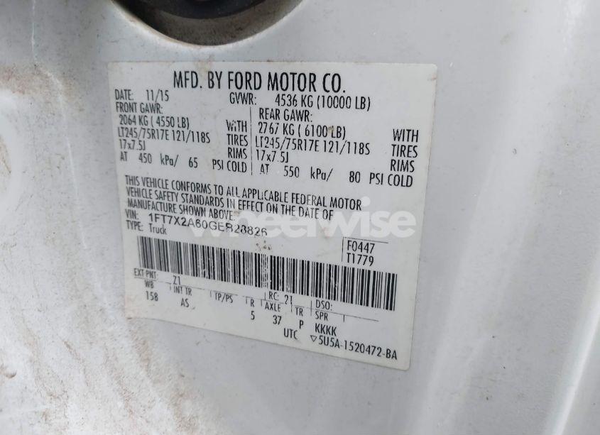 Photo 9 of 2016 Ford F-250 XL (VIN 1FT7X2A60GEB28826)