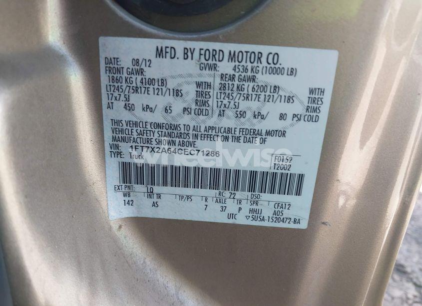 Photo 9 of 2012 Ford F-250 XL (VIN 1FT7X2A64CEC71286)