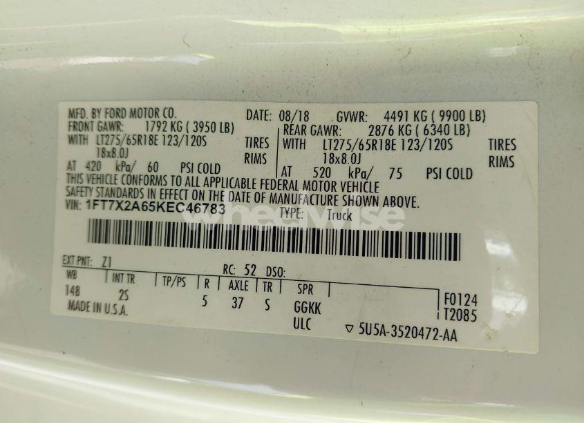 Photo 9 of 2019 Ford F-250 XLT (VIN 1FT7X2A65KEC46783)