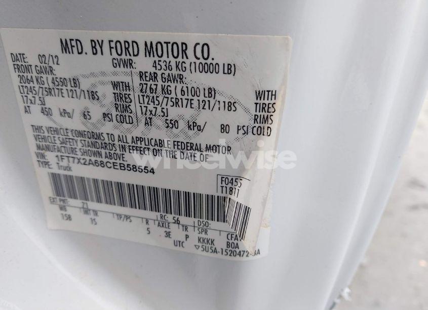 Photo 9 of 2012 Ford F-250 XL (VIN 1FT7X2A68CEB58554)