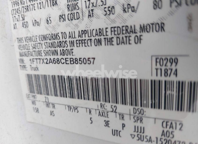 Photo 9 of 2012 Ford F-250 XL (VIN 1FT7X2A68CEB85057)