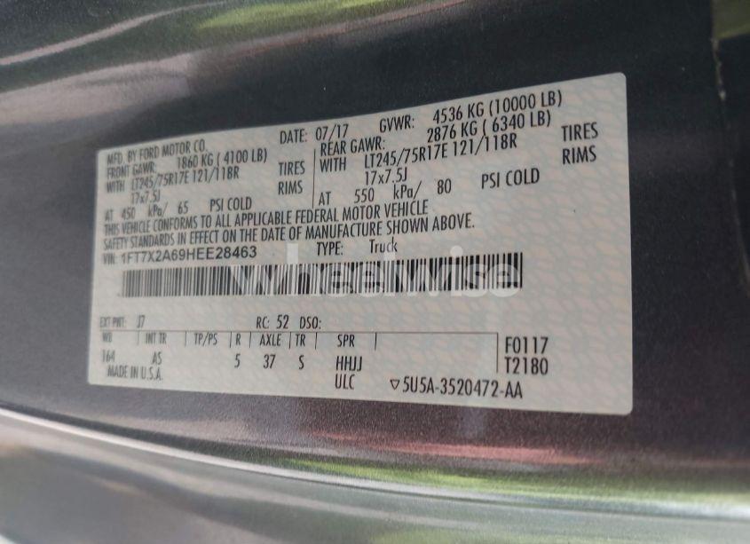 Photo 9 of 2017 Ford F-250 XL (VIN 1FT7X2A69HEE28463)