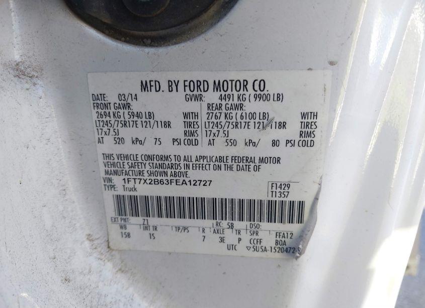 Photo 9 of 2015 Ford F-250 XL (VIN 1FT7X2B63FEA12727)