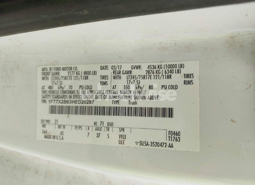 Photo 9 of 2017 Ford F-250 XL (VIN 1FT7X2B63HED20287)