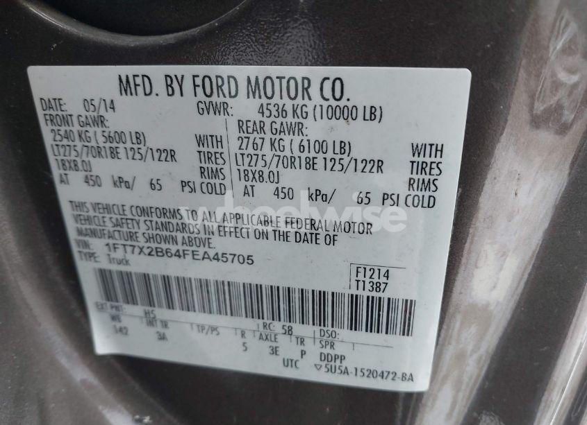 Photo 9 of 2015 Ford F-250 XLT (VIN 1FT7X2B64FEA45705)