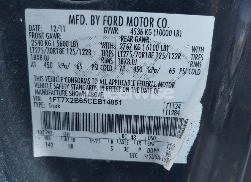 Photo 9 of 2012 Ford F-250 LARIAT (VIN 1FT7X2B65CEB14851)