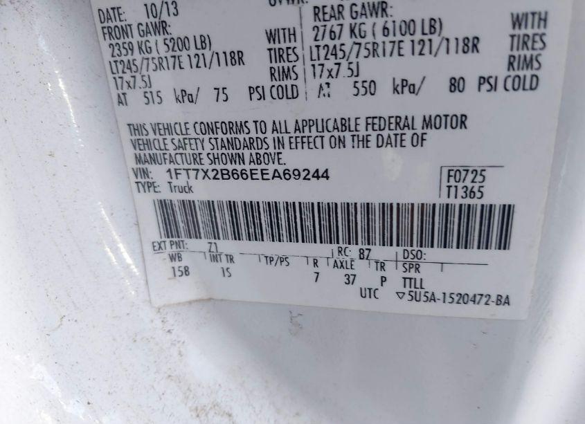 Photo 9 of 2014 Ford F-250 XL (VIN 1FT7X2B66EEA69244)