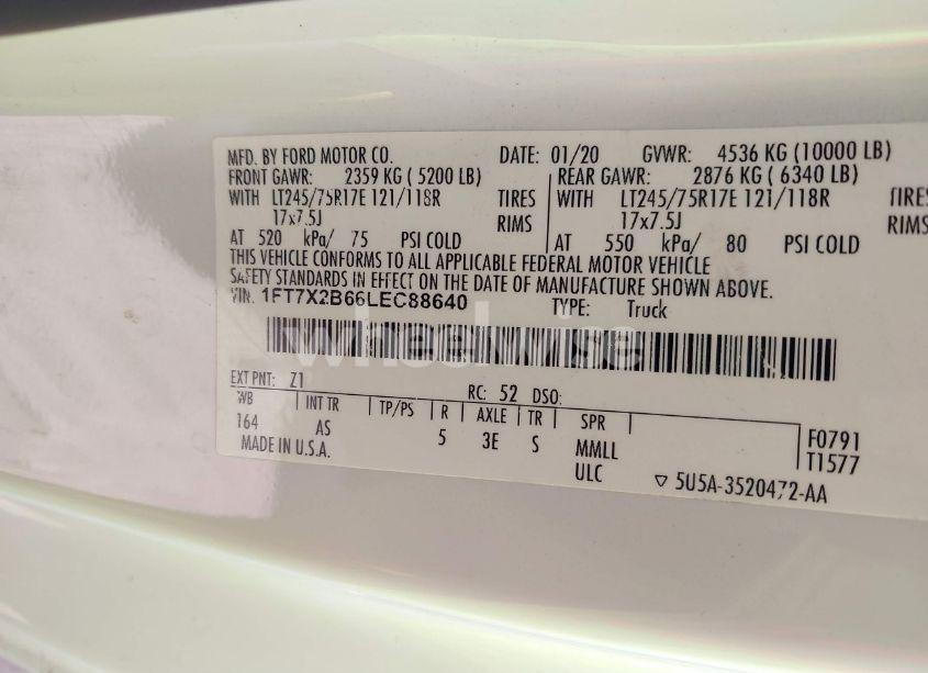 Photo 9 of 2020 Ford F-250 XL (VIN 1FT7X2B66LEC88640)