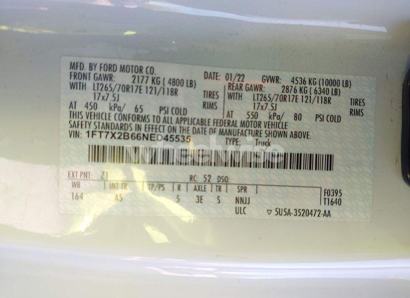 Photo 9 of 2022 Ford F-250 XL (VIN 1FT7X2B66NED45535)