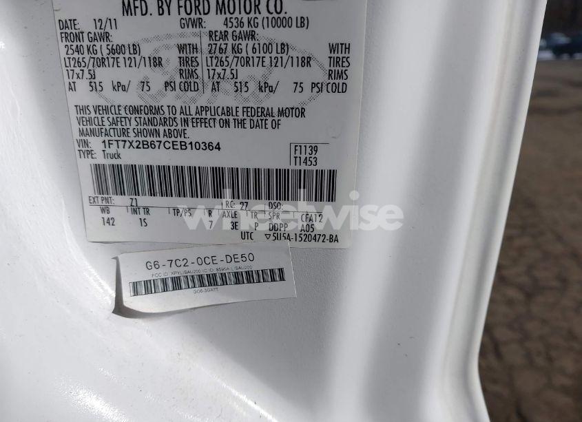 Photo 9 of 2012 Ford F-250 XL (VIN 1FT7X2B67CEB10364)