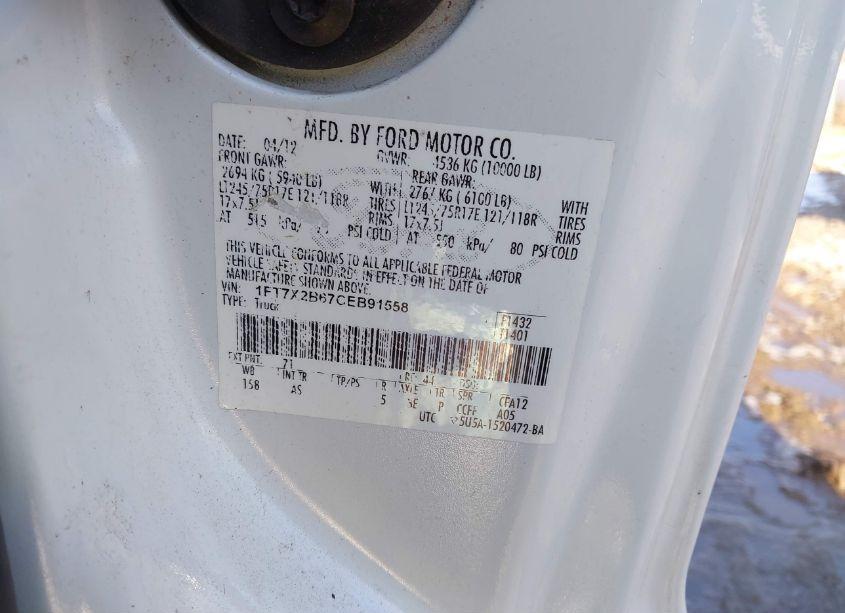 Photo 9 of 2012 Ford F-250 XL (VIN 1FT7X2B67CEB91558)