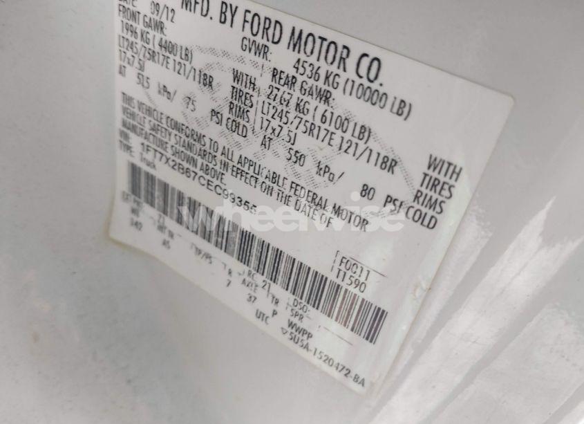 Photo 9 of 2012 Ford F-250 XL (VIN 1FT7X2B67CEC99355)