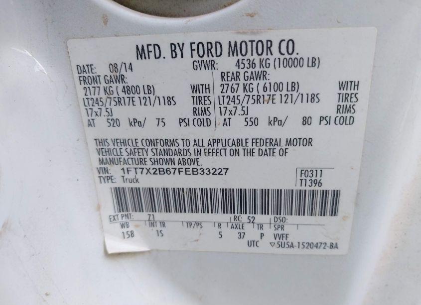 Photo 9 of 2015 Ford F-250 XL (VIN 1FT7X2B67FEB33227)