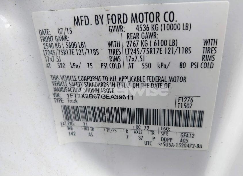 Photo 9 of 2016 Ford F-250 XL (VIN 1FT7X2B67GEA39611)