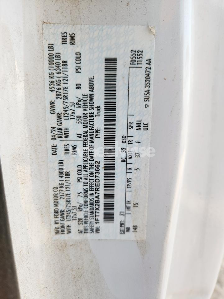Photo 12 of 2024 FORD F250 SUPER DUTY (VIN 1FT7X2BA7RED73662)