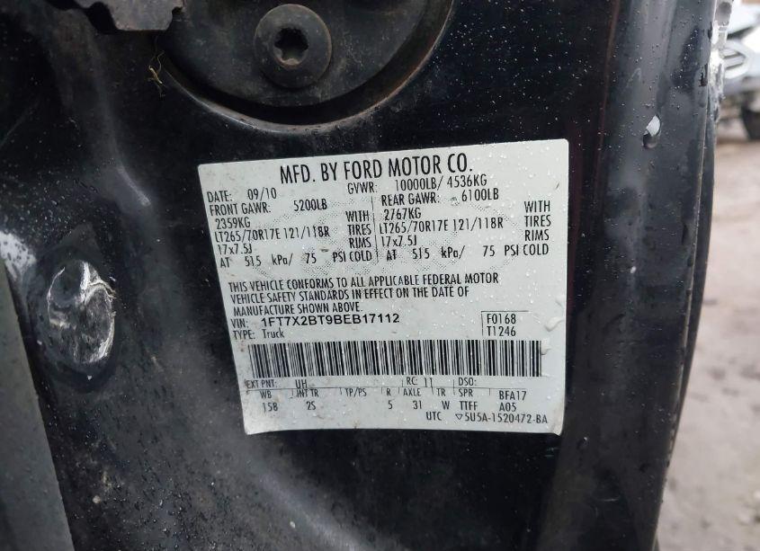 Photo 9 of 2011 Ford F-250 XL (VIN 1FT7X2BT9BEB17112)