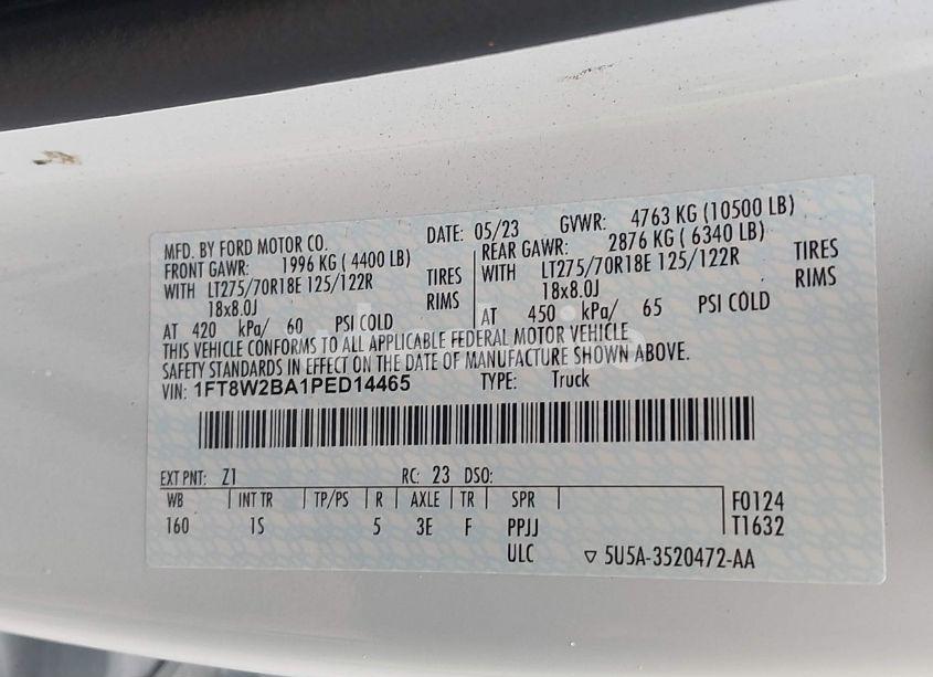 Photo 8 of 2023 Ford F-250 XL (VIN 1FT8W2BA1PED14465)