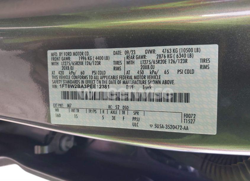 Photo 8 of 2023 Ford F-250 XL (VIN 1FT8W2BA3PEE12381)