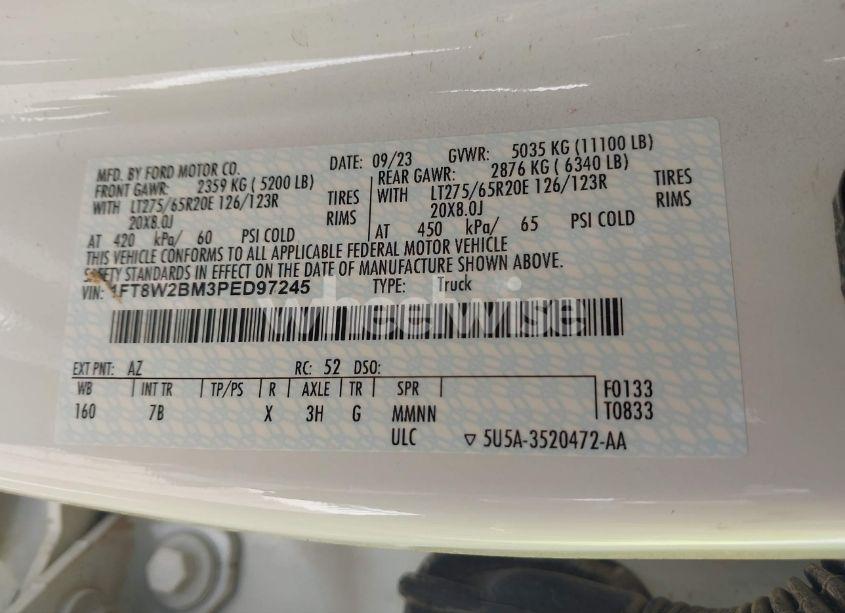 Photo 9 of 2023 Ford F-250 PLATINUM (VIN 1FT8W2BM3PED97245)