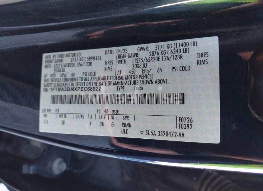 Photo 9 of 2023 Ford F-250 LARIAT (VIN 1FT8W2BMXPEC68922)