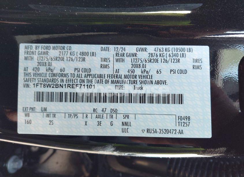 Photo 9 of 2024 Ford F-250 XLT (VIN 1FT8W2BN1REF71101)