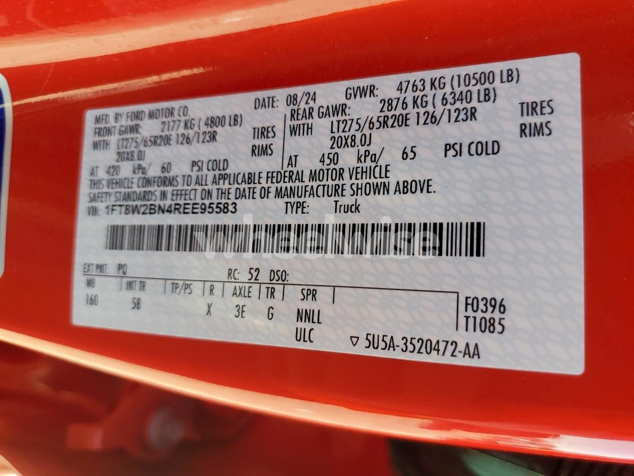 Photo 13 of 2024 FORD F250 SUPER DUTY (VIN 1FT8W2BN4REE95583)