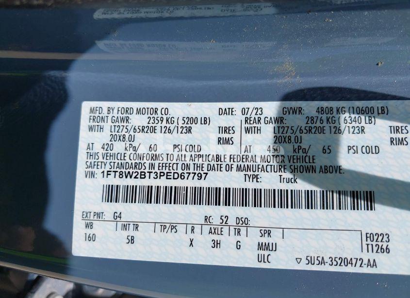 Photo 8 of 2023 Ford F-250 LARIAT (VIN 1FT8W2BT3PED67797)