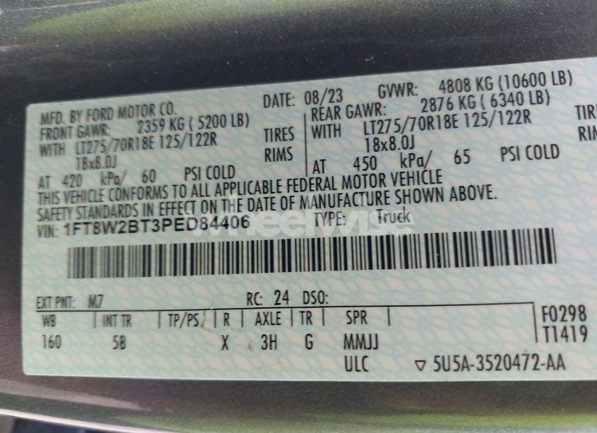 Photo 9 of 2023 Ford F-250 LARIAT (VIN 1FT8W2BT3PED84406)