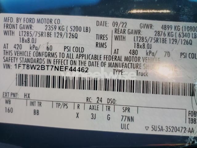 Photo 13 of 2022 FORD F250 SUPER DUTY (VIN 1FT8W2BT7NEF44462)