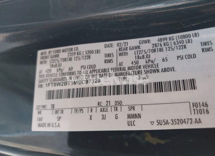 Photo 8 of 2021 Ford F-250 KING RANCH (VIN 1FT8W2BT9MEC97329)