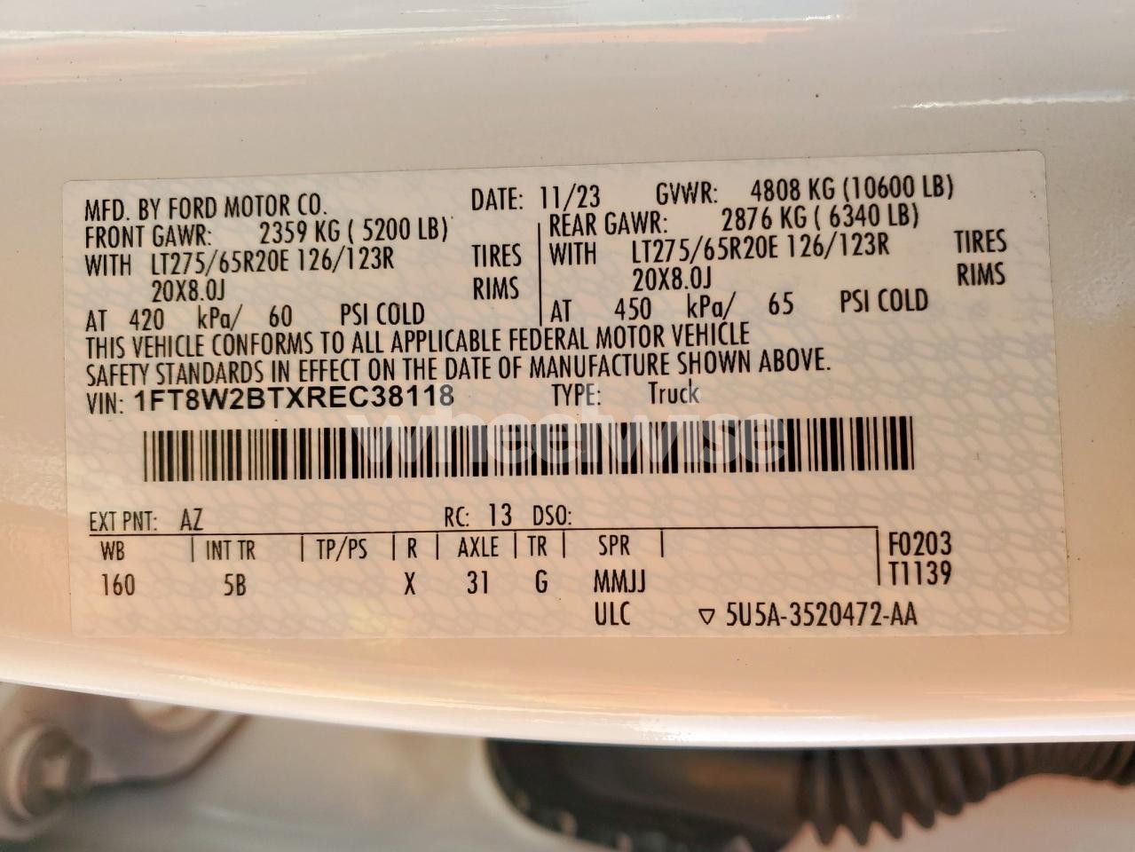 Photo 12 of 2024 FORD F250 SUPER DUTY (VIN 1FT8W2BTXREC38118)